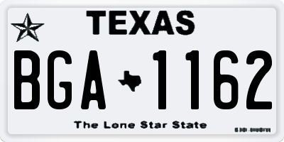 TX license plate BGA1162