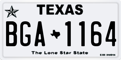 TX license plate BGA1164