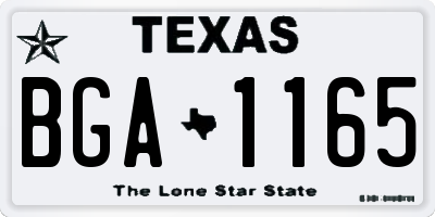 TX license plate BGA1165