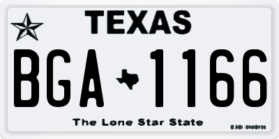 TX license plate BGA1166