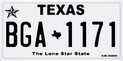 TX license plate BGA1171