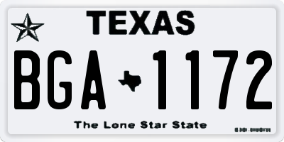TX license plate BGA1172
