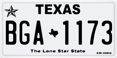 TX license plate BGA1173