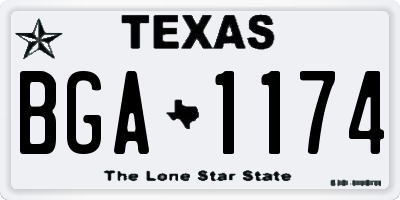 TX license plate BGA1174