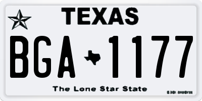 TX license plate BGA1177