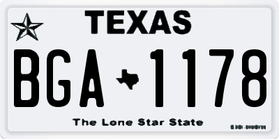 TX license plate BGA1178