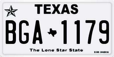 TX license plate BGA1179