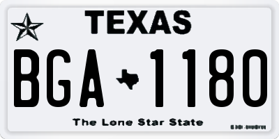 TX license plate BGA1180