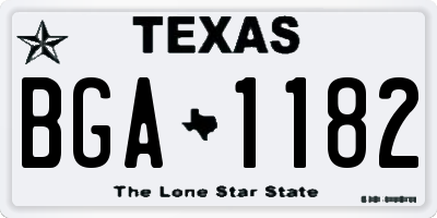 TX license plate BGA1182