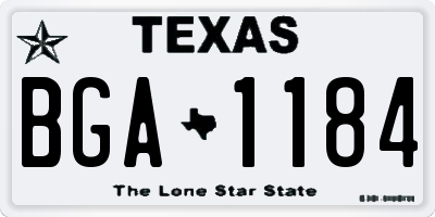 TX license plate BGA1184