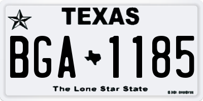 TX license plate BGA1185