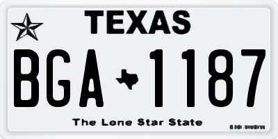 TX license plate BGA1187