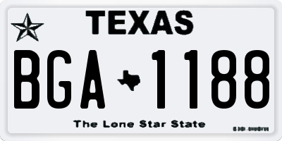 TX license plate BGA1188