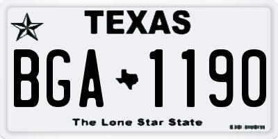 TX license plate BGA1190