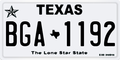 TX license plate BGA1192