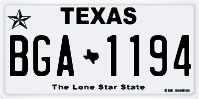 TX license plate BGA1194