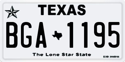 TX license plate BGA1195
