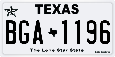 TX license plate BGA1196