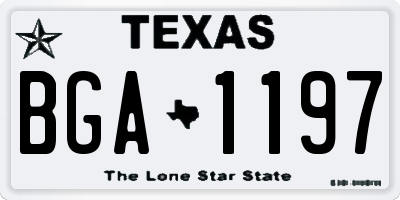 TX license plate BGA1197