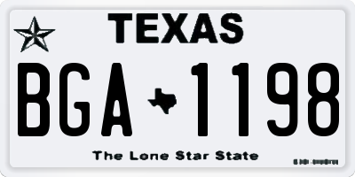 TX license plate BGA1198