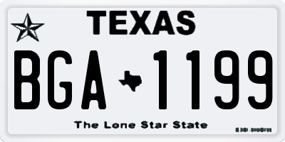 TX license plate BGA1199