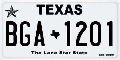 TX license plate BGA1201