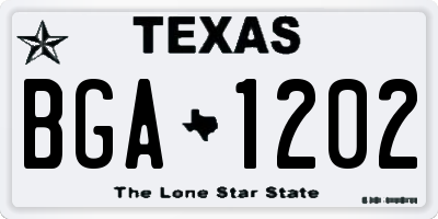 TX license plate BGA1202
