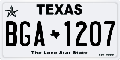 TX license plate BGA1207