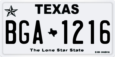 TX license plate BGA1216