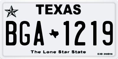TX license plate BGA1219