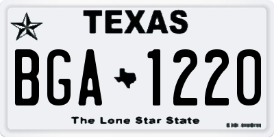 TX license plate BGA1220