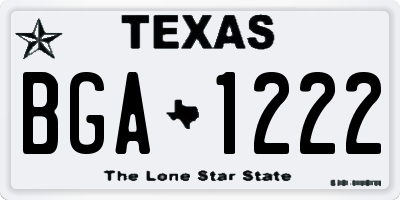 TX license plate BGA1222