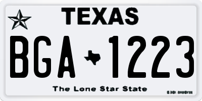 TX license plate BGA1223