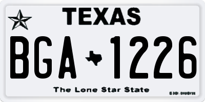TX license plate BGA1226