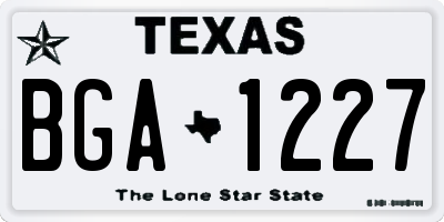 TX license plate BGA1227