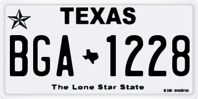 TX license plate BGA1228