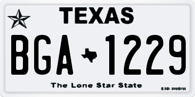 TX license plate BGA1229