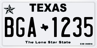 TX license plate BGA1235