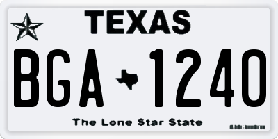 TX license plate BGA1240