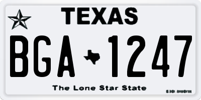 TX license plate BGA1247