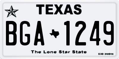 TX license plate BGA1249