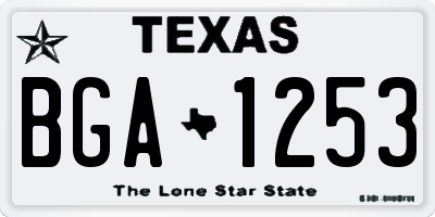 TX license plate BGA1253