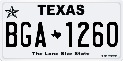 TX license plate BGA1260