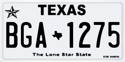 TX license plate BGA1275