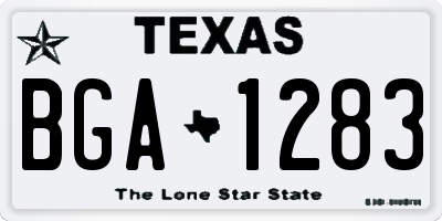 TX license plate BGA1283