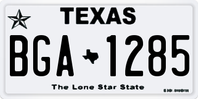TX license plate BGA1285
