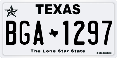 TX license plate BGA1297