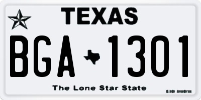 TX license plate BGA1301