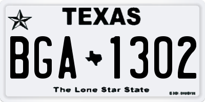 TX license plate BGA1302