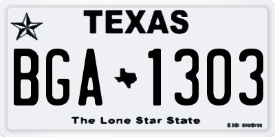 TX license plate BGA1303